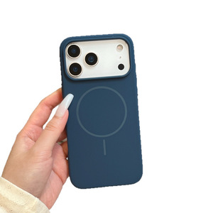 Étui de téléphone en silicone liquide magnétique couleur unie pour 17 Pro Max 15 Pro <span class=keywords><strong>13</strong></span>/14 - Rose pour femmes - Product Image 1