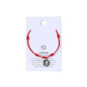 Tobillera de Acero Inoxidable con Siete Estrellas del Zodiaco Cáncer, Cordón Rojo, Joyería Zodiacal Hecha a Mano - Product Image 2
