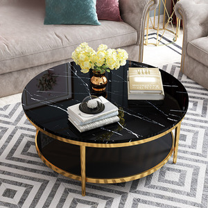 Marble Top <strong>Coffee</strong> <strong>Table</strong> <strong>Curved</strong> Design Center <strong>Table</strong> for Living Room - Product Image 1