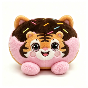 Peluche donut personnalisée, peluche donut tigre, peluche alimentaire, animal en peluche donut, peluche alimentaire Chonky - Product Image 1