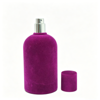 Flacon de parfum en verre floqué de velours de luxe personnalisé 100 ml avec pulvérisateur à sertir, pompe vide 30 ml 50 ml, flacon de parfum unique et élégant 100 ml