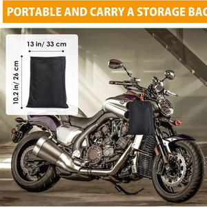 Housse universelle étanche pour moto Stockage extérieur Tous temps Pluie Neige Soleil Hiver avec trous de verrouillage Nuit Réfléchissant Noir - Product Image 6