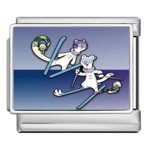 Nuevos Dijes <span class=keywords><strong>de</strong></span> Acero Inoxidable con Diseño <span class=keywords><strong>de</strong></span> Mascota <span class=keywords><strong>de</strong></span> los Juegos Olímpicos <span class=keywords><strong>de</strong></span> <span class=keywords><strong>Invierno</strong></span>, <span class=keywords><strong>Deportes</strong></span> <span class=keywords><strong>de</strong></span> Competición <span class=keywords><strong>de</strong></span> Esquí, Compatibles con Pulseras <span class=keywords><strong>de</strong></span> 9mm, para Hacer Joyería DIY - Product Image 2