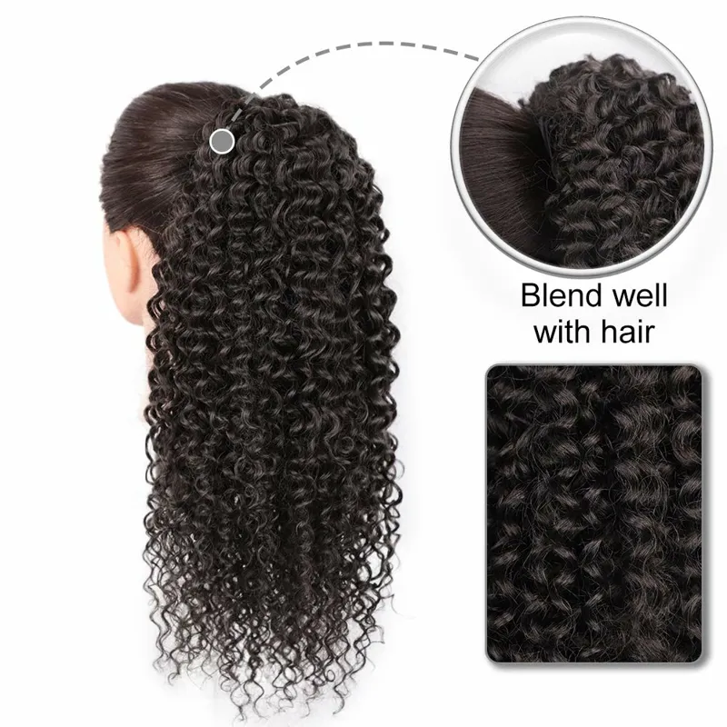 Hot Sell Wholesale Curly Ponytail Extension Drawstring Ponytails for Black Women Synthetic Hair Extensions