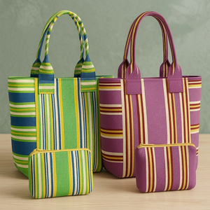 Sacs fourre-tout de plage écologiques en nylon recyclé tissé à la main, motif léopard, pliables, pour cosmétiques, pochettes de shopping tissées à la mode, réutilisables - Product Image 2