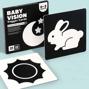Flashcard para bebés de alto contraste, tarjeta de actividad de aprendizaje de estimulación Visual colorida en blanco y negro para bebés de 0-3-6-12-36 <span class=keywords><strong>meses</strong></span> - Product Image 4
