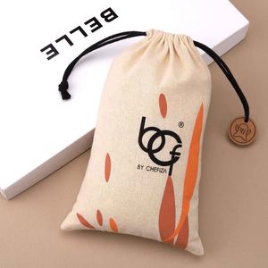 Bolsa de Regalo Personalizada de Muselina de Algodón Reciclado con Cordón - Product Image 3