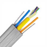 Cable de Fibra Óptica Plano para Elevador OM4 de 4 Núcleos, Cubierta de PVC LSZH, 2 Hilos de Acero Gi, Clasificación IP67, Bajo Voltaje, Cobre Libre de Oxígeno