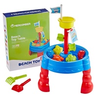 Table à eau et à sable circulaire pour enfants, ensemble de jeu de plage en plastique pour l'extérieur, jouet aquatique d'été pour tout-petits, 38x12x10cm, 1730g