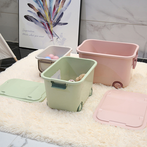 Stackable trẻ em đứng Hộp đồ chơi nhựa lưu trữ hộp trẻ em Đồ chơi chăn quần áo lưu trữ container với bánh xe - Product Image 4