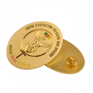 Distintivo Personalizzato per Addestramento Cadetti del Camerun, Spilla da Bavero 3D con Angelo Dorato e Ancora, Distintivo con Ali, Spilla Ovale - Product Image 1