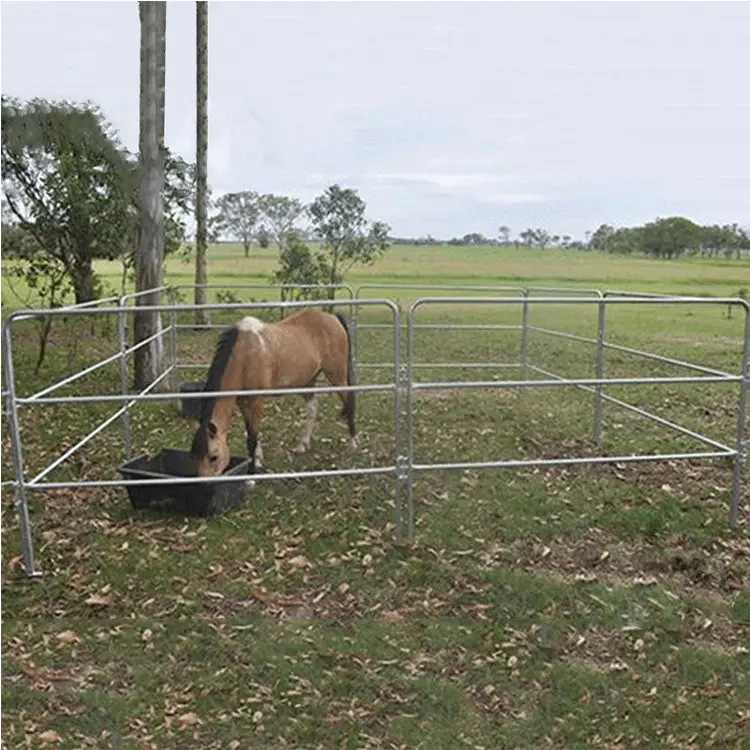 Kaliteli elektrikli çit hayvancılık alan at ağ 6ft Tall PVC vinil çapraz demiryolu galvanizli bariyer geyik livestcok çit