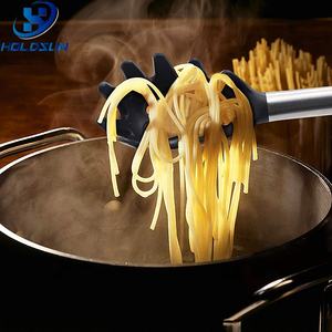 Servidor de Pasta de cuchara de <span class=keywords><strong>espagueti</strong></span> de silicona antiadherente de cocina de lujo de alta calidad con utensilios de mango de madera duraderos para servir Pasta - Product Image 6