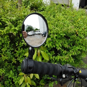 Espejo retrovisor convexo de 15-35MM para bicicleta, montaje de manillar de motocicleta, rotación de 360, espejo elipse redondo ajustable para montar en bicicleta - Product Image 5