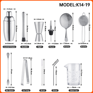 Vente en gros directe d'usine de création <span class=keywords><strong>Cocktail</strong></span> <span class=keywords><strong>Shakers</strong></span> Outil de bar Set de verres à mélanger pour barmans Kit pour barman en acier inoxydable - Product Image 2
