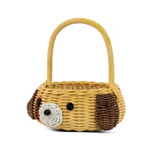 Cute Puppy <b>Basket</b> Woven Rattan Storage <b>Basket</b> With Handle <b>Wicker</b> Rattan <b>Basket</b> for Kids Room Organizer and Nursery Decor - Product Image 3
