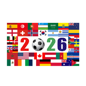 Banderas Rectangulares Impresas Digitalmente Duraderas con la Logo <span class=keywords><strong>de</strong></span> la Copa <span class=keywords><strong>Mundial</strong></span> <span class=keywords><strong>de</strong></span> Fútbol 2026, Banderas Pequeñas <span class=keywords><strong>de</strong></span> Poliéster con Palo para Sostener - Product Image 6