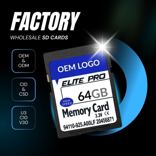 Hot Selling Camera Card 64GB 32GB Nissan Mazda Toyota Navigation SD Card 8GB Changeable CID GPS Memory Card for Videographers