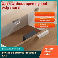 Cerradura Electrónica Inteligente Inalámbrica E-Bit WiFi RFID de Aleación de Aluminio para Puerta de Madera, Sin Perforación, Invisible, para Cajón y Gabinete, con App Tuya y Nube, Grado A