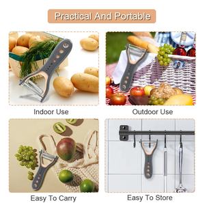 Gadget de cuisine multifonctionnel fruits légumes tranchant en acier inoxydable Julienne <span class=keywords><strong>suisse</strong></span> pivot Y éplucheur de pommes de terre - Product Image 6