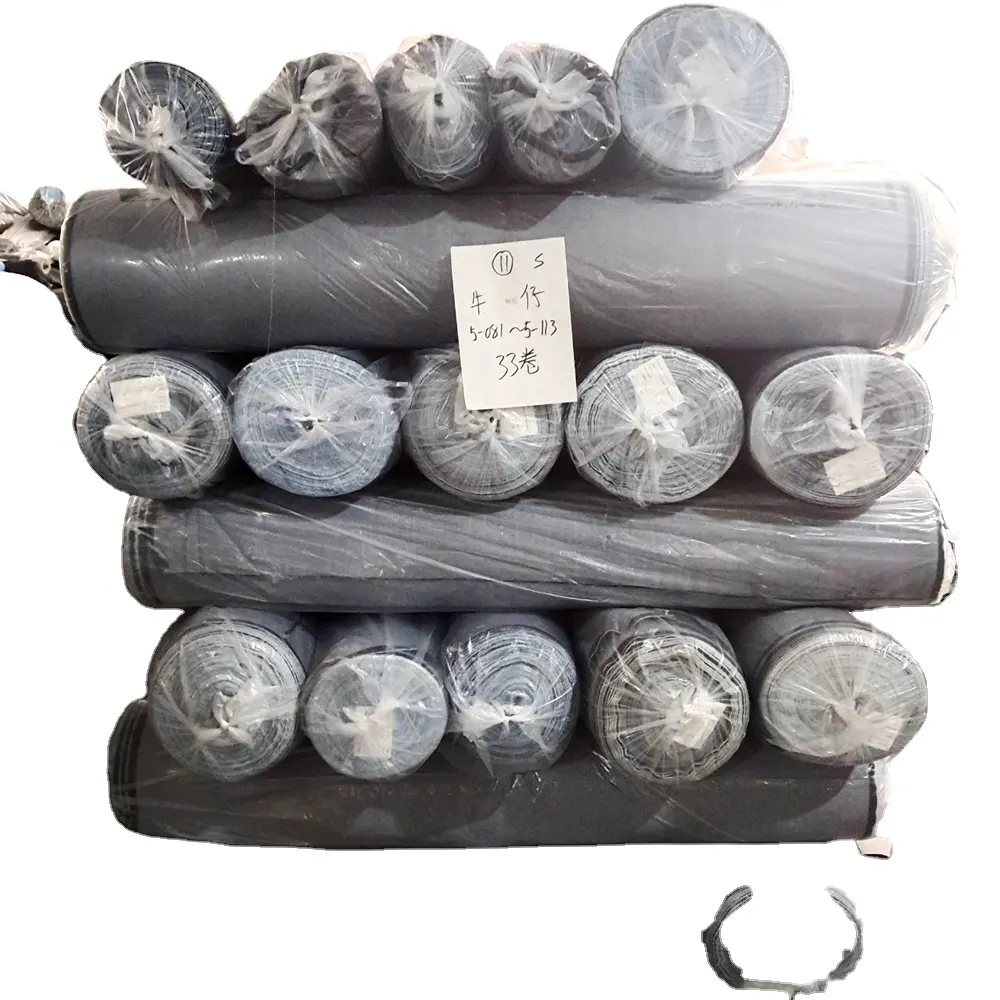 Stok lot siyah/mavi/indigo polyester pamuk spandex denim kumaş kot/denim önlük/çanta/iplik boyalı