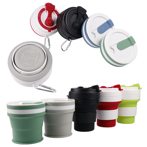 Tùy Chỉnh Số Lượng Lớn 12Oz 350Ml Có Thể Gập Lại Microwavable Silicone Đóng Mở Cup Tàu Sân Bay Với Nắp Leakproof Cho Đồ Uống Nóng Cà Phê Và Nước - Product Image 2