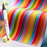Vente en gros de stylos marqueurs pour croquis d'art d'étudiant Pointe fine Dessin en couleur à base d'alcool avec pointe en plastique PP