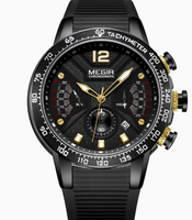 Montres de sport en silicone tendance MEGIR 2106, montres à quartz pour hommes, montre-bracelet avec date automatique, montre électronique multifonctionnelle, logo personnalisé