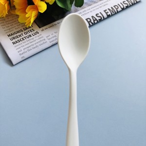 Cuillère <span class=keywords><strong>à</strong></span> <span class=keywords><strong>salade</strong></span> jetable écologique en CPLA de 8,5 pouces avec long manche, biodégradable et compostable - Product Image 2