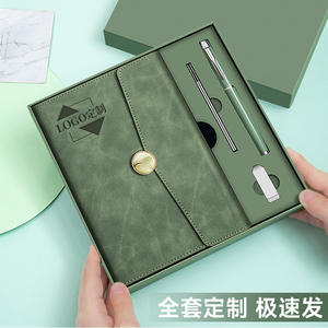 Ensemble de carnets professionnels personnalisés en cuir PU avec impression de logo sur le stylo, cadeau personnalisé pour usage professionnel - Product Image 3