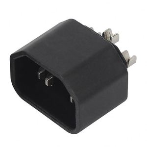 IEC ขั้วต่อปลายสายไฟสามแกนฐานทองแดงส่วนปลายด้าน C14สำหรับต่อปลั๊ก C14ตัวผู้และตัวเมียสีดำ - Product Image 1