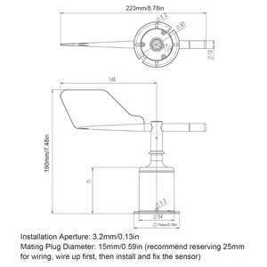 Sensori di Direzione del Vento per Meteorologia con Certificazione CE, Ingresso 9-30v, Uscita 0-5v 4-20ma Rs485 Modbus - Product Image 3