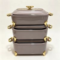 Ensemble de 3 chauffe-plats isothermes décoratifs en acier inoxydable, 3L, 4L, 5L, pour les tendances des réseaux sociaux