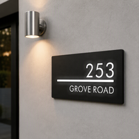 Numéros lumineux personnalisés – Boîte à lumière LED illuminée – Plaque de porte avec numéro d'adresse – Panneau immobilier – Numéro de maison de ville