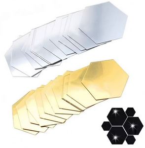 Hot Selling Home Decor Colorful Hexagon Design Waterproof <b>Acrylic</b> Wall Stickers 3D Indoor Decoration <b>Mirror</b> Sticker - Product Image 2
