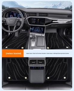 Tappetino in Vera Pelle di Lusso Rosso Vino per <span class=keywords><strong>Audi</strong></span> A6L, Modelli 2017-2026 - Tappetino Auto di Alta Gamma Monoblocco Completo - Product Image 6