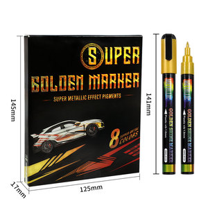 Juego de arte profesional 8 piezas <span class=keywords><strong>Super</strong></span> Gold <span class=keywords><strong>Super</strong></span> Ink Tip Markers Metallic Wall Arts Graffiti Marker Pens - Product Image 6