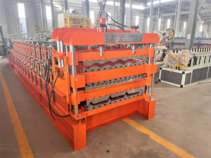 아프리카 인기 고속 골판지 지붕판 성형기 사다리형 금속 지붕 글레이즈 벽돌 제조기 - Product Image 2