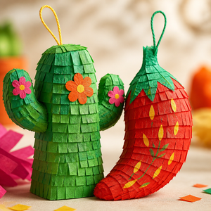 Mini Piñ<span class=keywords><strong>ata</strong></span> Cactus, Peperoncino e Avocado - Set Regalo per la Celebrazione del Cinco de Mayo, Gadget per Feste a Tema Messicano - Product Image 5