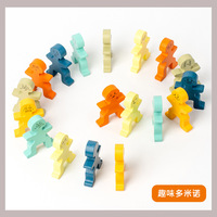 Jeu de construction de 18 pièces, jeu de construction Montessori en bois, jouet sensoriel pour enfant, tri et empilage