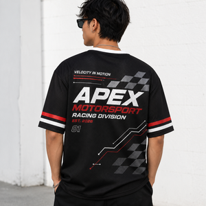 Camiseta de Malla Personalizada para Carreras, Sublimación Completa, Cuello en V, Logotipo y Número Personalizados para Equipos de Motorsport - Product Image 2
