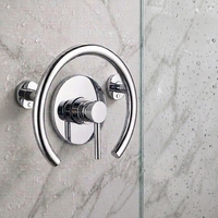 Barre d'appui de sécurité courbée pour baignoire et douche, en acier inoxydable 304 finition chromée, accessoires de salle de bain à fixation murale