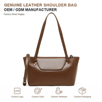 Sac fourre-tout en cuir véritable, minimaliste, grande capacité, pour le bureau, le travail, les trajets quotidiens, sac à bandoulière pour femmes, entièrement personnalisable, fournisseur