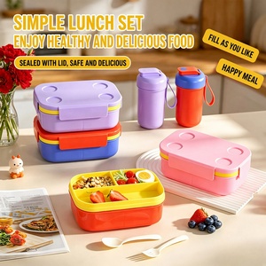 Nouvelle boîte à lunch créative de grande capacité avec compartiments, compatible micro-ondes, pour étudiants, et gourde incluse - Product Image 1