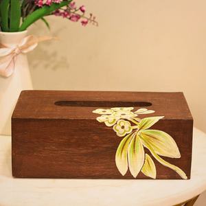 Boîte à mouchoirs en bois avec incrustation en laiton, distributeur de serviettes décoratif pour table à manger, décoration ethnique pour la maison et accessoires d'hôtel - Product Image 5