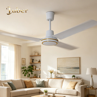 Ventilateur de plafond décoratif au design ghanéen, 36 pouces, avec pales en plastique et moteur DC, emballage SKD, boîte couleur
