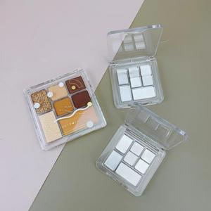 Paleta de sombras de ojos cuadrada transparente de siete colores, mini estuche cosmético prensado, muestras DIY para maquillaje de ojos - Product Image 2