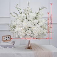 Fabrik-Großhandel 5D Blumenball Weiße Künstliche Blumenarrangements Hochwertige Rose Calla-Lilie Kunstblumen Tischdekoration