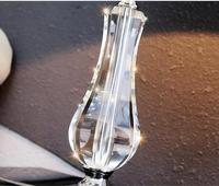 Lámpara de Mesa de Cristal Moderna y Única, Alimentada por Corriente Alterna, Base E26, Funciona con Batería, Lámpara de Noche Pequeña para Dormitorio