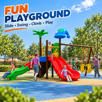 Nouveau Style enfants aire de jeux extérieure bébé enfants jouets multifonctionnels ensemble de toboggan en plastique coloré